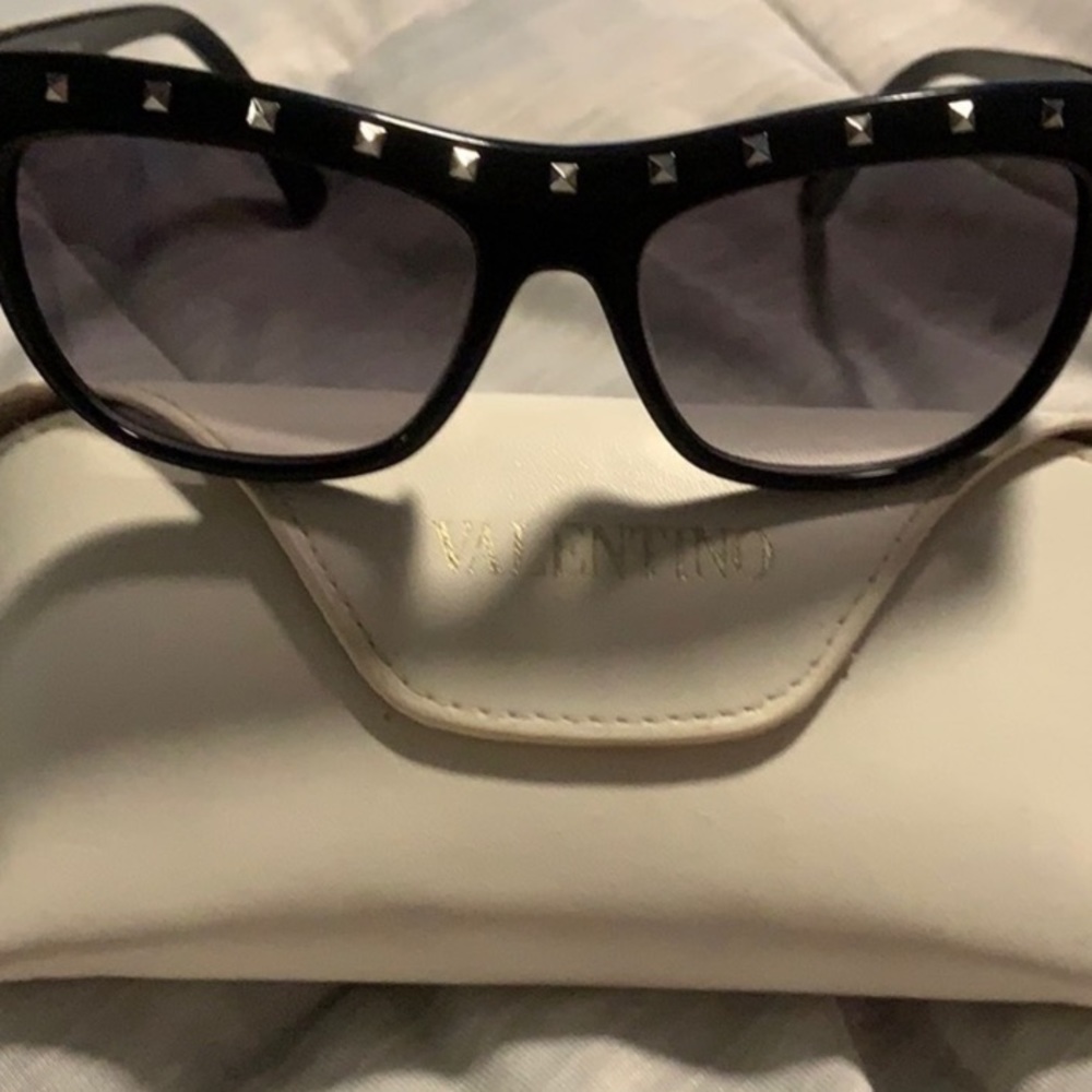 Valentino Black and Silver Studded Sunglasses - Picture 2 of 10